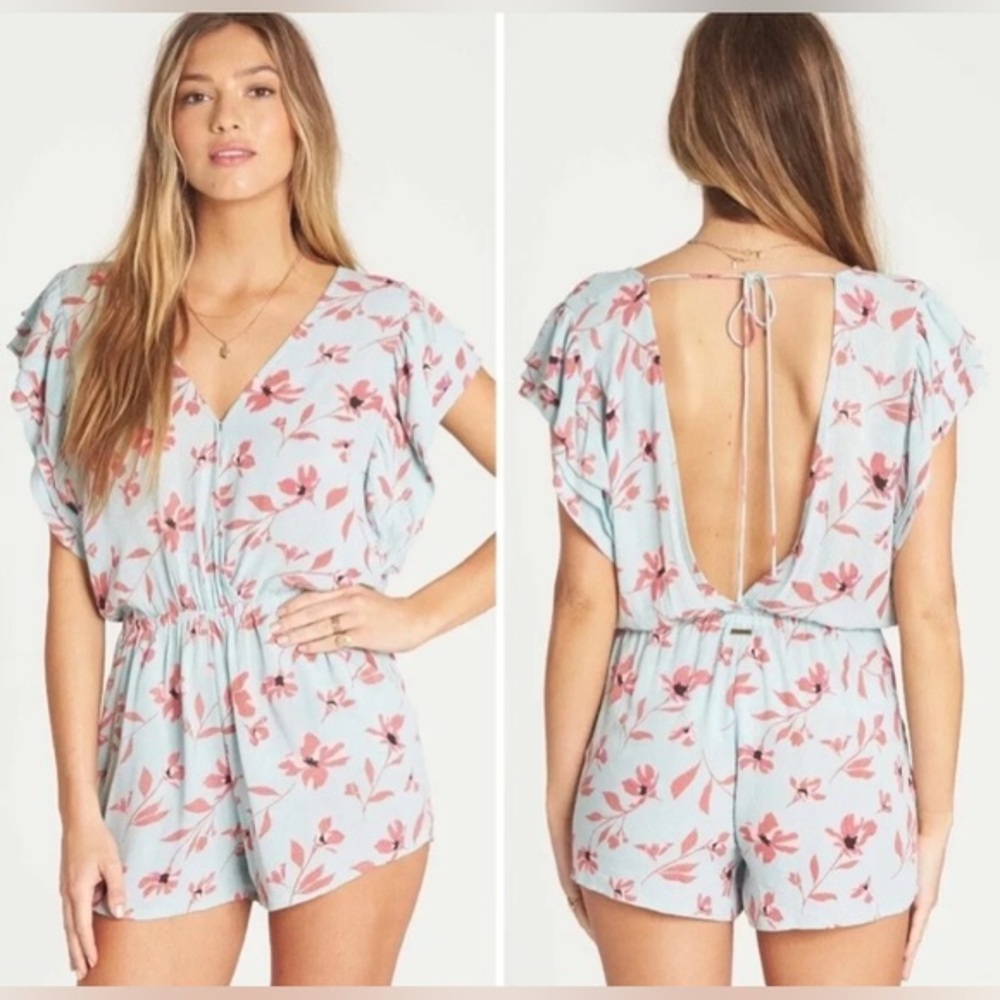 Billabong Cherry Blossom Open‎ Back Romper - L